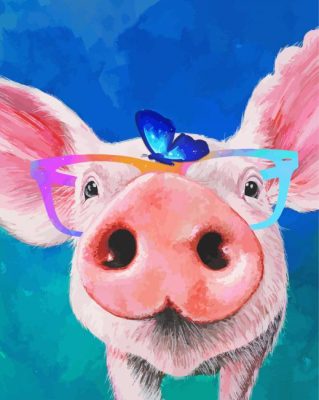 Pig And Butterfly paint by numbers