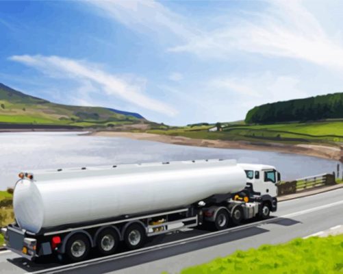 Grey Fuel Truck paint by numbers