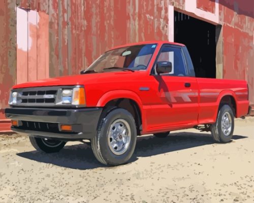 Red Mazda B2200 paint by numbers