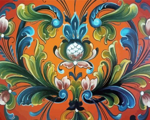 Aesthetic Rosemaling paint by numbers