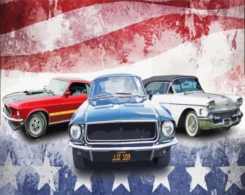 American Cars paint by numbers