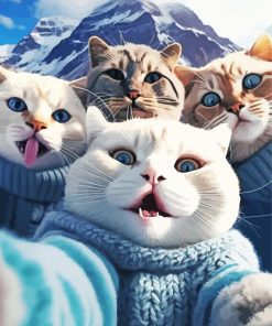 Cats Selfie paint by numbers