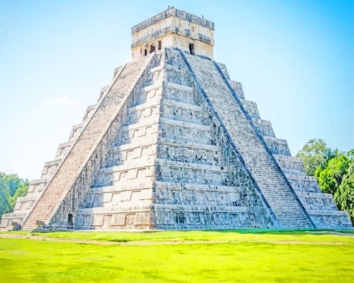 El Castillo Pyramid In Mexico paint by numbers