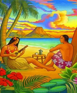 Hawaiian Couple paint by numbers