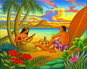 Hawaiian Couple paint by numbers