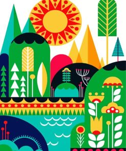 Landscape Illustration paint by numbers