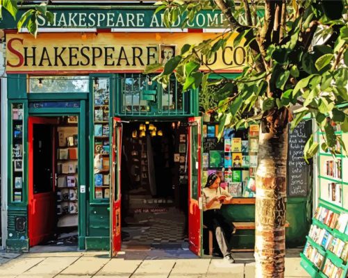 Shakespeare and Company Bookstorepaint by numbers