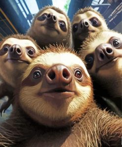 Sloths Family paint by numbers