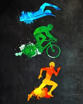 Triathlons Art paint by numbers