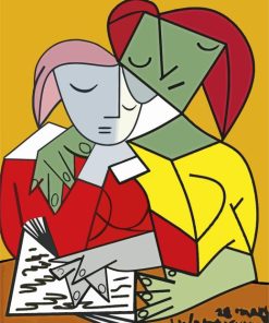 Two Girls Reading paint by numbers