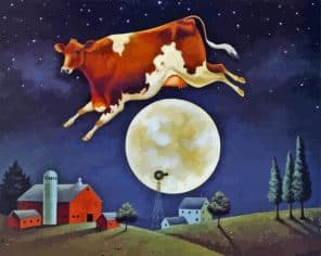 Cow Jumped Over Moon paint by numbers