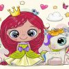 Fairy Tale Princess And Unicorn paint by numbers