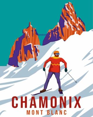Chamonix Skiing paint by numbers