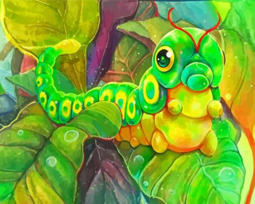 Pokemon Caterpie Insect Paint By Numbers