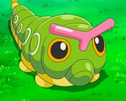 Pokemon Caterpie Paint By Numbers - Numeral Paint Kit