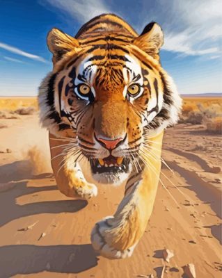 Running Tiger paint by numbers