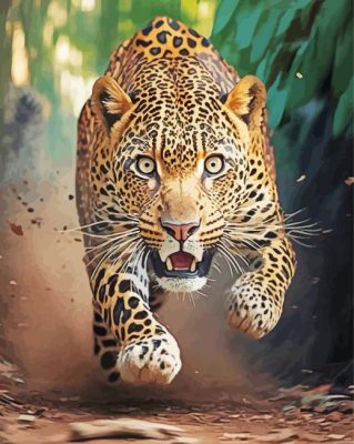  Running leopard paint by numbers