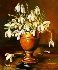 Snow Drops Vase paint by numbers