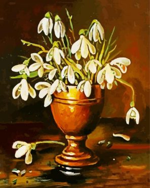 Snow Drops Vase paint by numbers