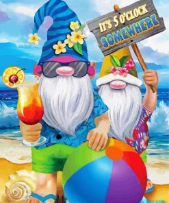 Funny Summer Gnomes paint by numbers