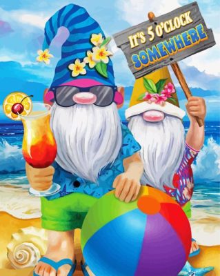 Funny Summer Gnomes paint by numbers