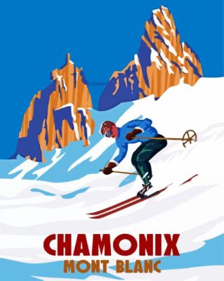 Aesthetic Chamonix Skiing painting by numbers