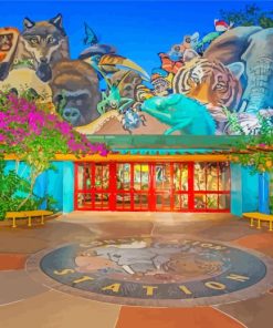 Aesthetic Disney Animal Kingdom Theme Park paint by numbers
