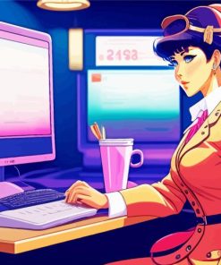 Aesthetic Working Woman Paint By Numbers