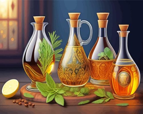 Oil And Culinary Herbs paint by numbers
