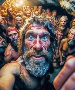 Cavemen Selfie paint by numbers