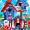 Patriotic Birdhouses Paint By Numbers