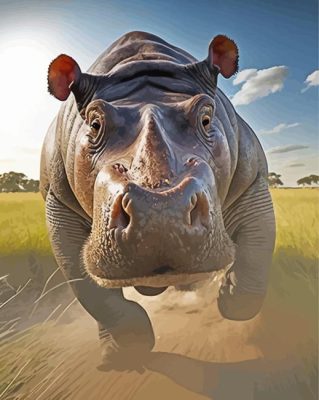 Running Rhinoceros paint by numbers
