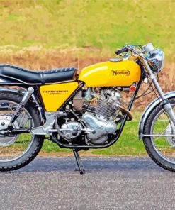 Yellow Norton 750 Commando paint by numbers