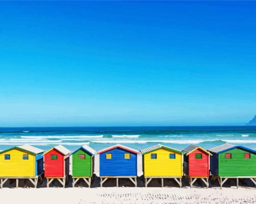 Muizenberg Beach Huts Paint By Numbers