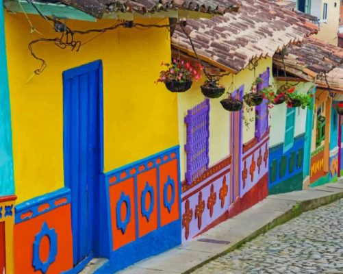 Colombia Little Houses Paint By Numbers 