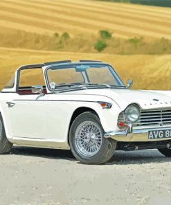 white Triumph TR4A Paint By Numbers