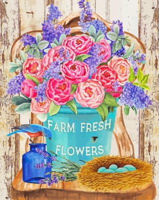 Farm Fresh Peonies Paint By Numbers 