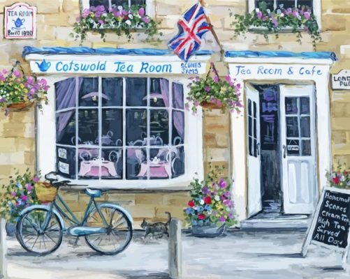  buildings, cafe, Illustrations, Tearoom, The Cotswold