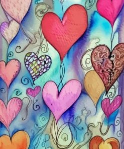 Whimsical Hearts Paint By Numbers