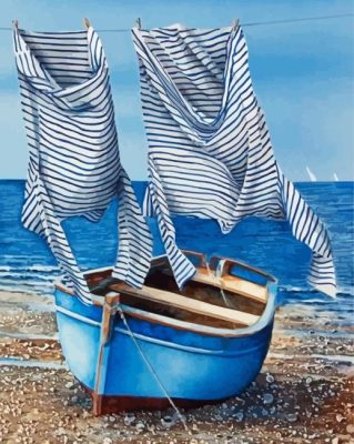 Blue Boat Paint By Numbers