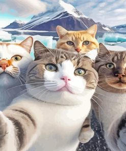 Aesthetic Cats Selfie Paint By Numbers