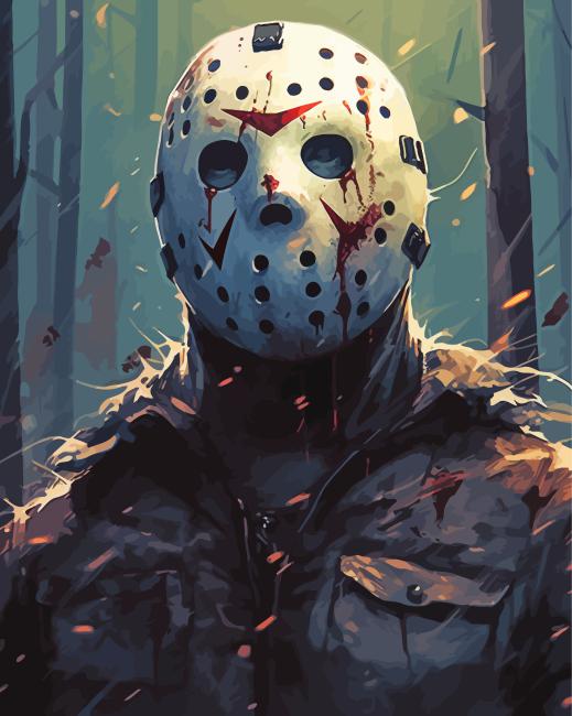 Scary Jason Voorhees Paint By Numbers - Numeral Paint Kit