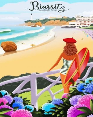 Biarritz Poster Paint By Numbers 