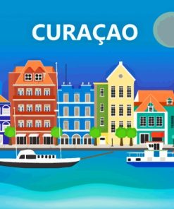 Curacao Illustrated Poster Paint By Numbers