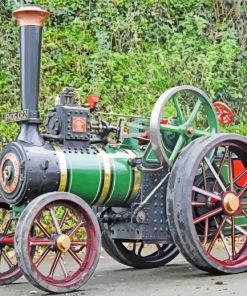 Green Traction Engine Paint By Numbers