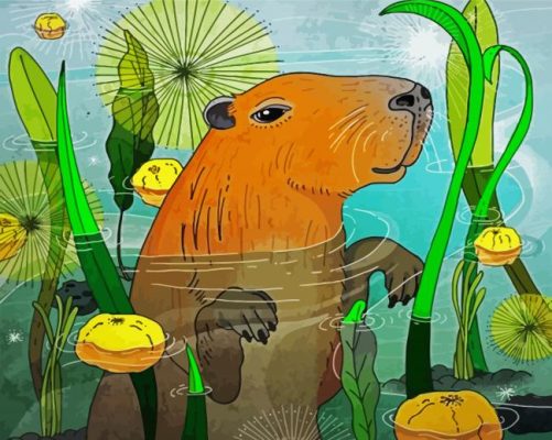 Capybara Animal Paint By Numbers - Numeral Paint Kit