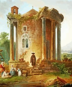 Landscape With Temple Paint By Numbers