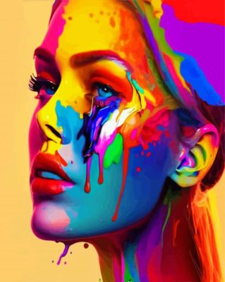 Colorful Splatter Woman Paint By Numbers 