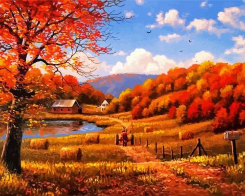 Fall Scene Paint By Numbers 