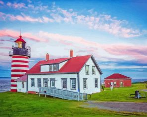 Maine West Quoddy Lighthouse Paint By Numbers